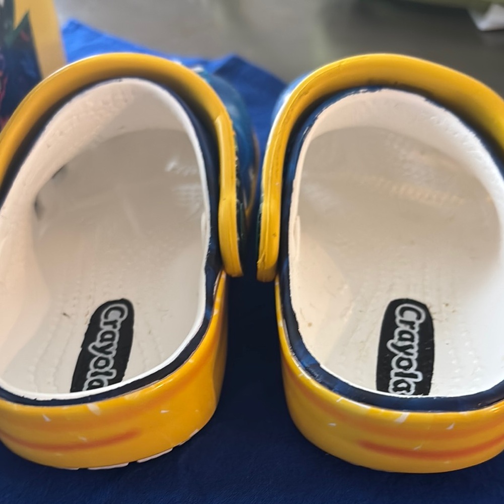 CROCS Crayola Blue and Yellow Sandals with Bold Accents - Picture 4 of 4